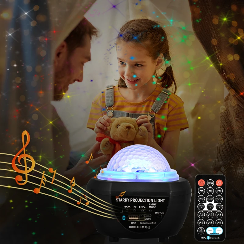 

Multifunction Bluetooth Music Starry Sky Projection Lamp USB Charging LED Night Light Atmosphere Music Player Projector Lamp
