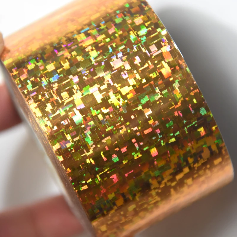 120 м Лазерная Серебряная Золотая переводная металлическая цветная наклейка для