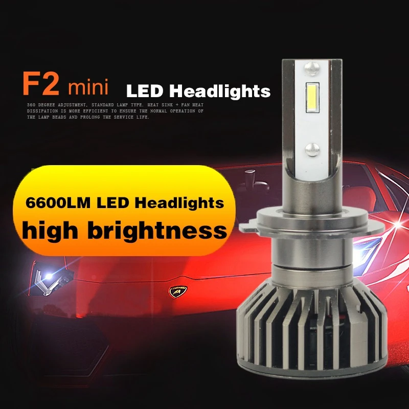 Фонарь светодиодный 2020 дюйма F2 H7 H4 HB4 HB3 Turbo H11 LED Canbus Lampada 12V 6000K 9007 9004 оптовая продажа