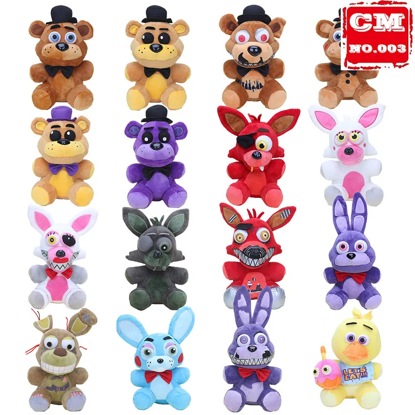 

10" Five Nights Freddy Stuffed Plush Toys FNAF Freddy Fazbear Bear Foxy Rabbit Bonnie Chica Peluche Juguetes