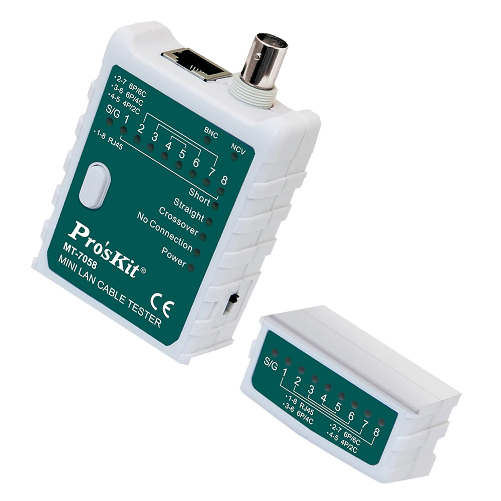 Mini Pro'sKit MT-7058 Multifunctional BNC Cable Network Tester Wireless Wire Voltage Detecto Cable Tracker Checker
