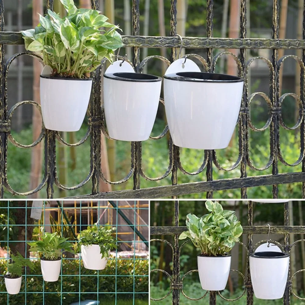 Modern Design Home Wall Hanging Flower Pot Round Shape Resin Hydroponics Chlorophytum Potted Pots Drop | Дом и сад