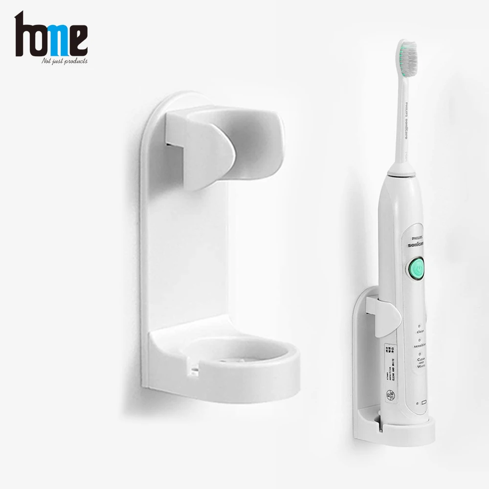 

1pc Electric Toothbrush Holder Rack Stand Organizer Plastic Traceless Wall-Mounted Holder Space Saving Bathroom Accessories