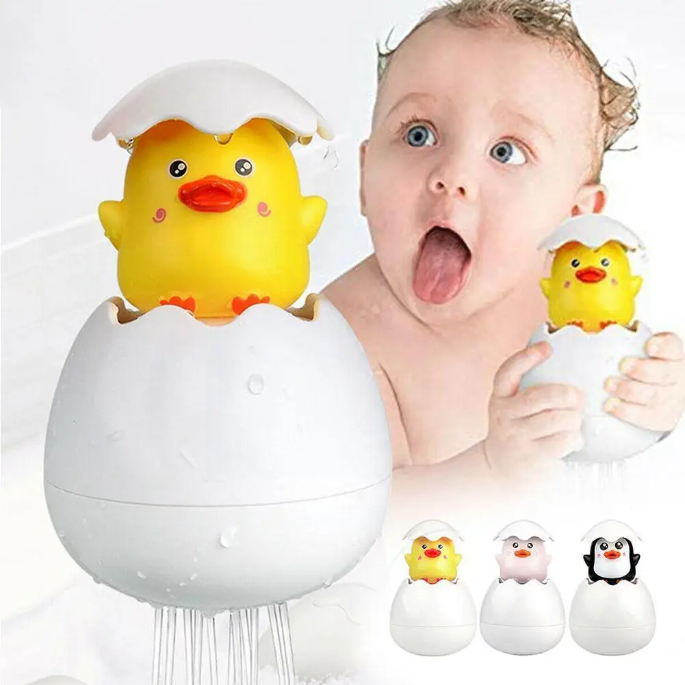 

Bathroom Shower Water Spray Toys Baby Bath Toys Duck Water Sprinkler Penguin Bath Floating Water Water Toys Egg Spray Y7k3