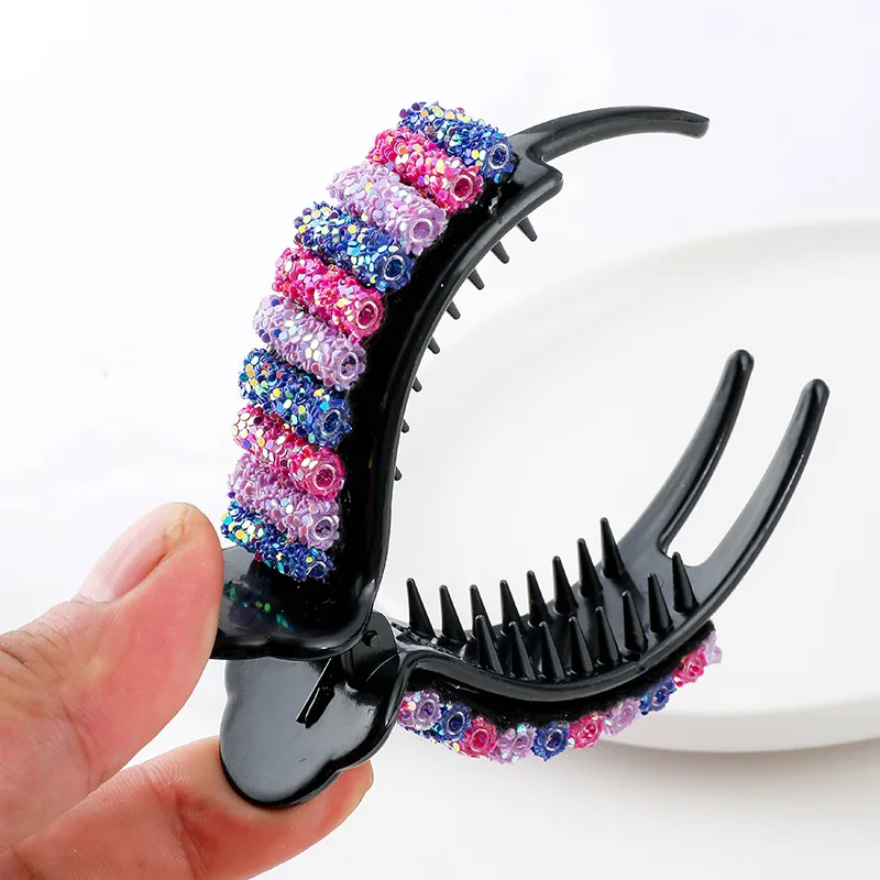 

Sweet Rainbow Hair Claw Big Crabs for Ponytail Girls Hair Accessories Bun Hair Clamps Candy Color Hairpin Headdress claw clip