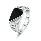 Мужское классическое черное кольцо, размер 6-10, Стразы золотого цвета, 3 цвета, s