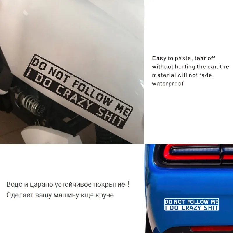 

3X15cm Funny Car Sticker Dont Follow Me 3D Car Stickers and Decals Car Styling Decoration Door Body Vinyl Stickers Accessories
