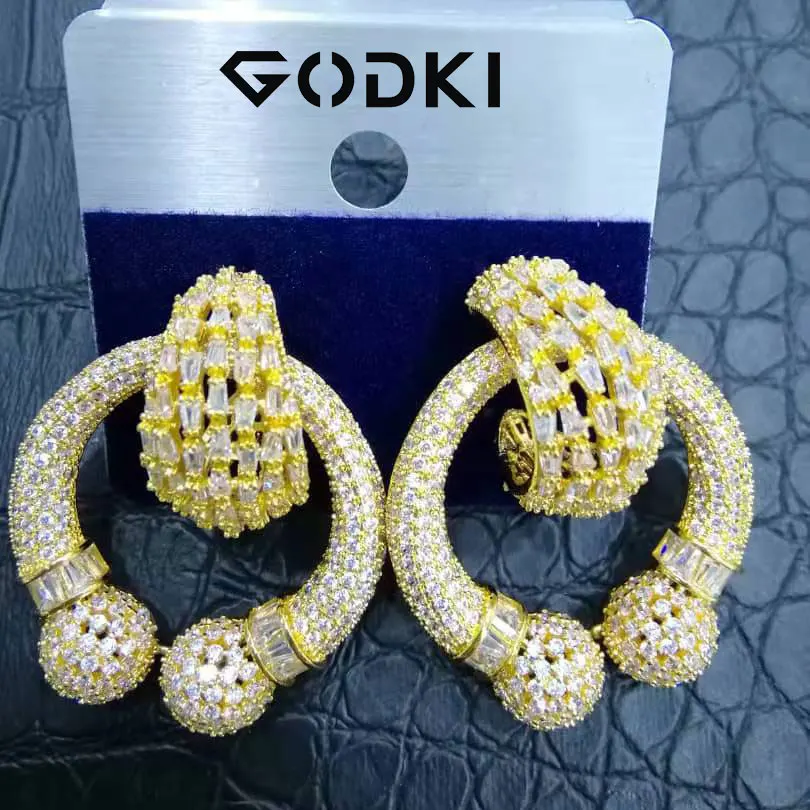 Женские серьги в форме капли GODKI модные с фианитами для вечерние дьбы вечеринки