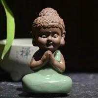 wwbuddha statue monk figurine tathagata india yoga mandala tea pet purple ceramic crafts decorative ceramic ornaments