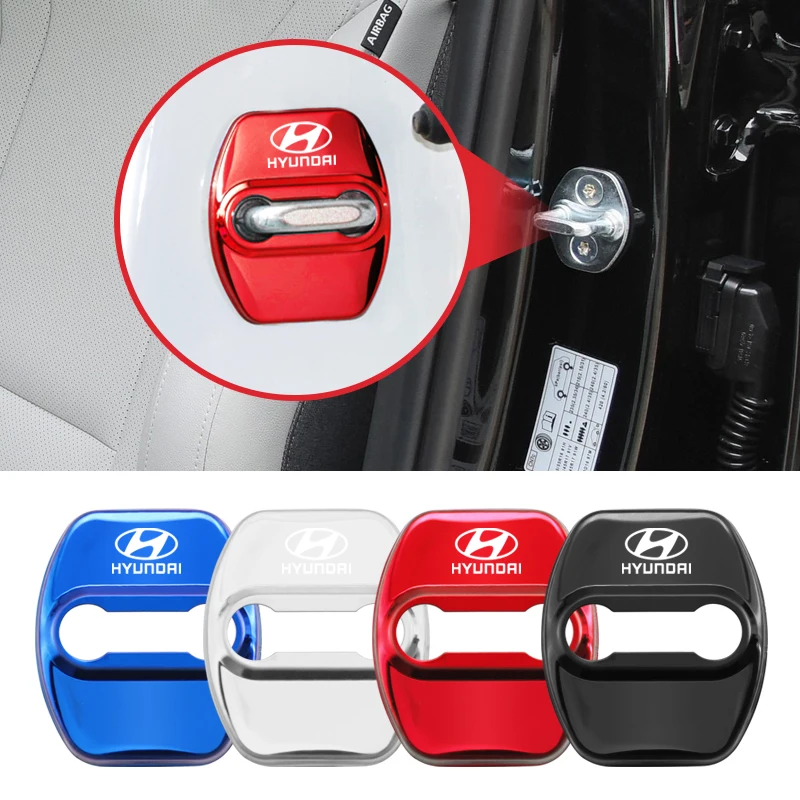 4 шт алюминиевая крышка дверного замка автомобиля чехол наклейки для Hyundai I10 I20 I30