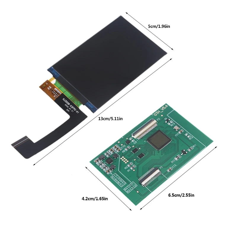 

50LA LCD 2.0 Brightness Screen Replacement Kit for GBA Repair Parts Host LCD Screen Brighter Highlight Panel with Ribbon Cabl