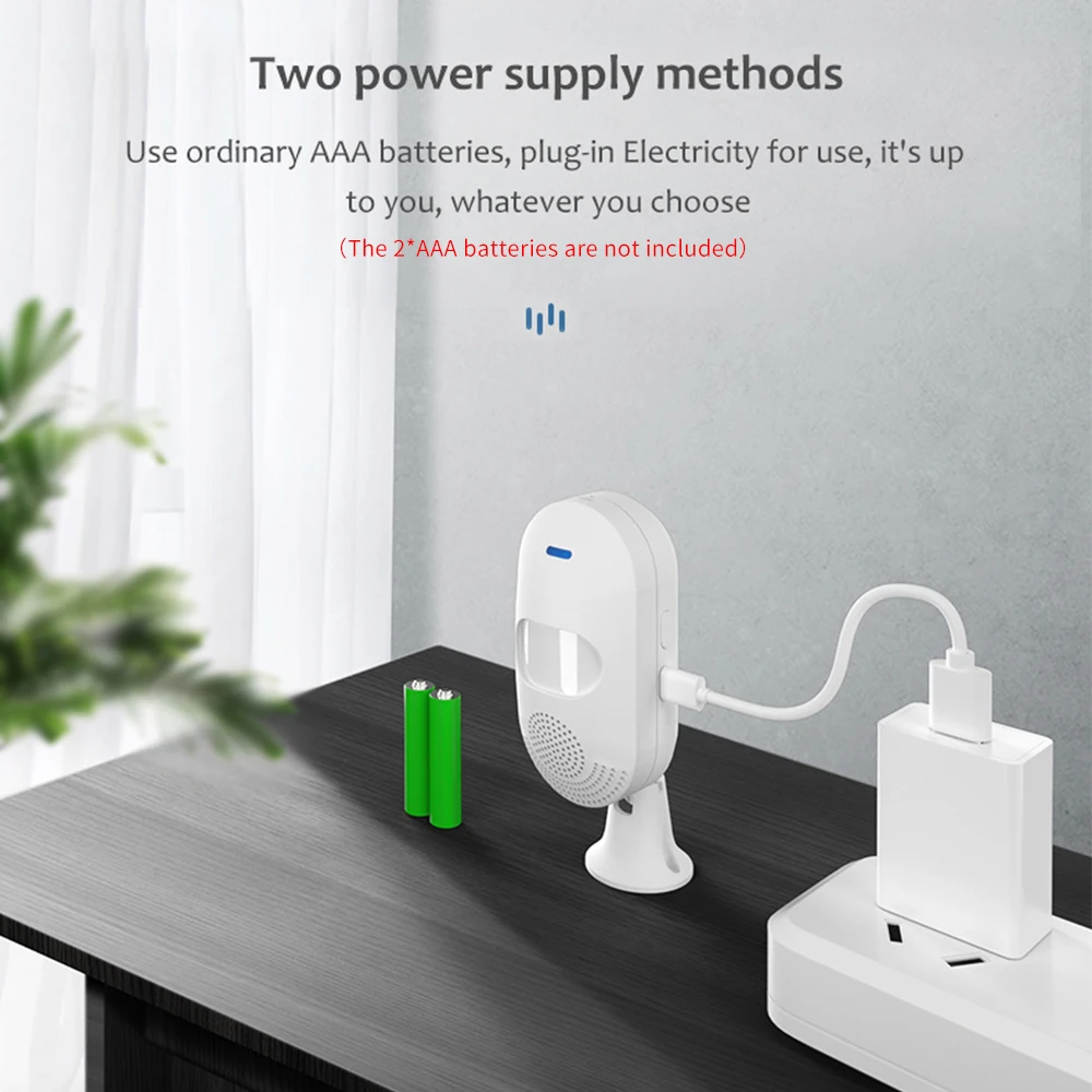 

Wirelessly Infrared Detector 90 Detection Alarm App Remote Notification 4 Modes Alarm Pet Immune Smart Home Alarm System