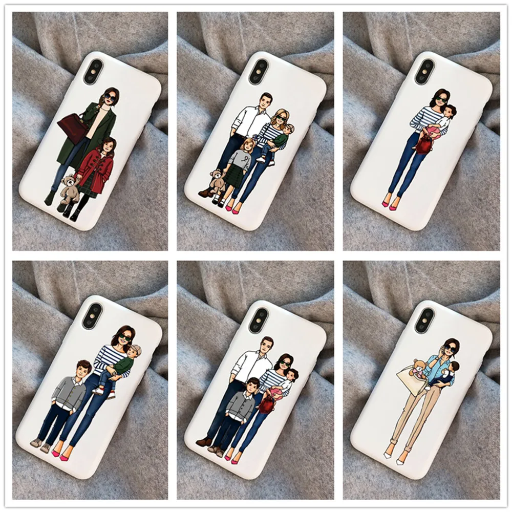 Модный ТПУ чехол для телефона Baby Mom Girl apple iPhone 11Pro Max X XR XS 8 7 6s 6Plus 5 SE мягкий матовый