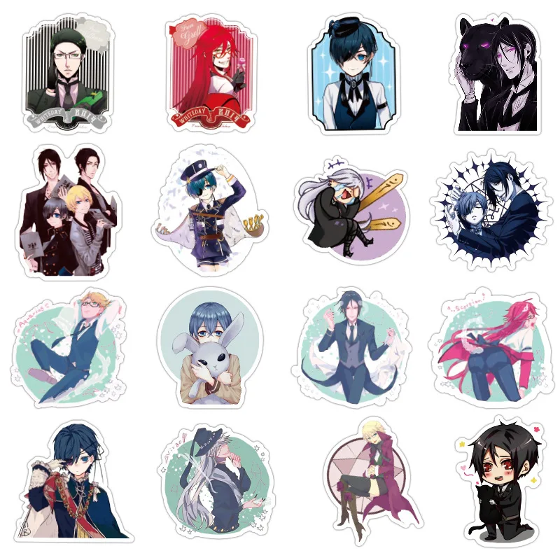 50 шт./компл. аниме наклейки в виде черного Батлера для детей чемодан ноутбук
