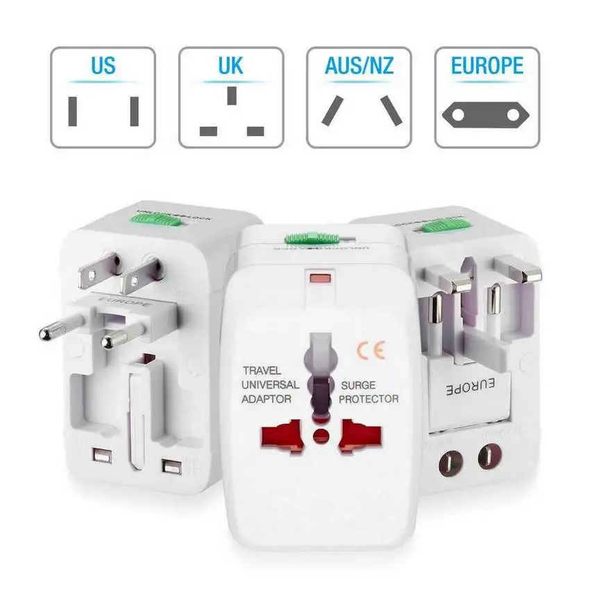 

All In One Travel Plug Adapter US EU UK AU 4-In-1 AC250V 10A With USB Charger