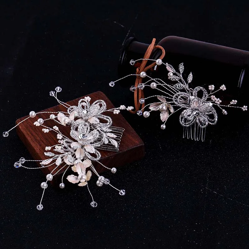 Женская расческа для волос с бусинами из искусственного жемчуга|Украшения волос|