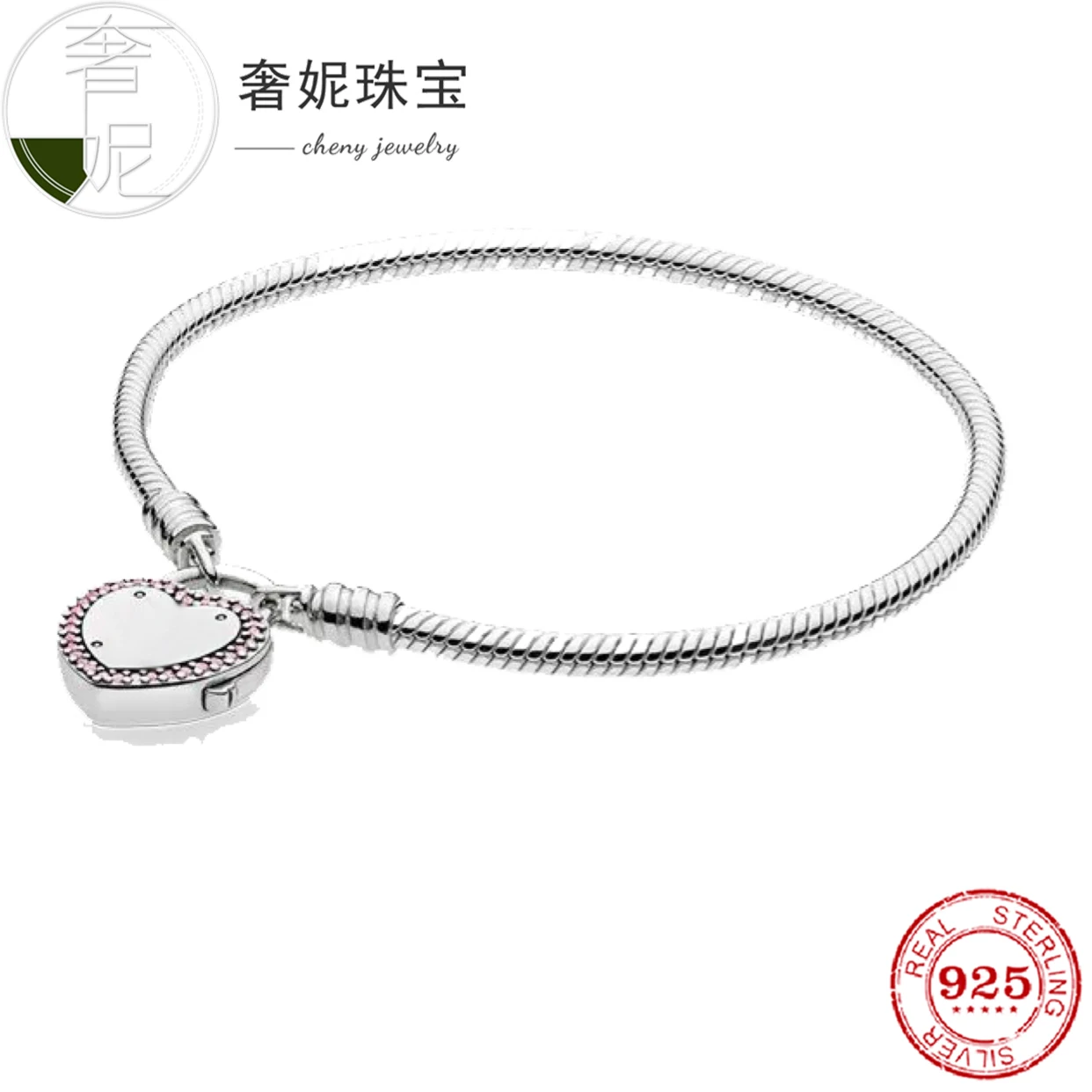 

Fit Original Pan charms bracelet beads S925 sterling silver Heart-shaped lock bracelet female fashion jewelry girlfriend gift