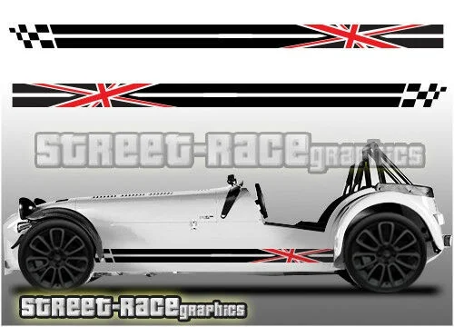 

For x2 Caterham 007 racing stripes graphics stickers decals Union Jack