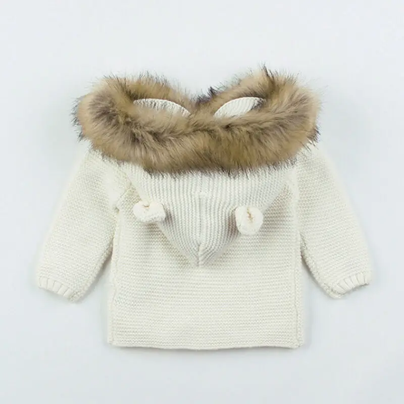 

Baby Winter Sweater Double Breasted Boys Girls Knitted Coat Sweaters Hooded Tops Newborn Clothing Infant Sweaters Unisex Clothes