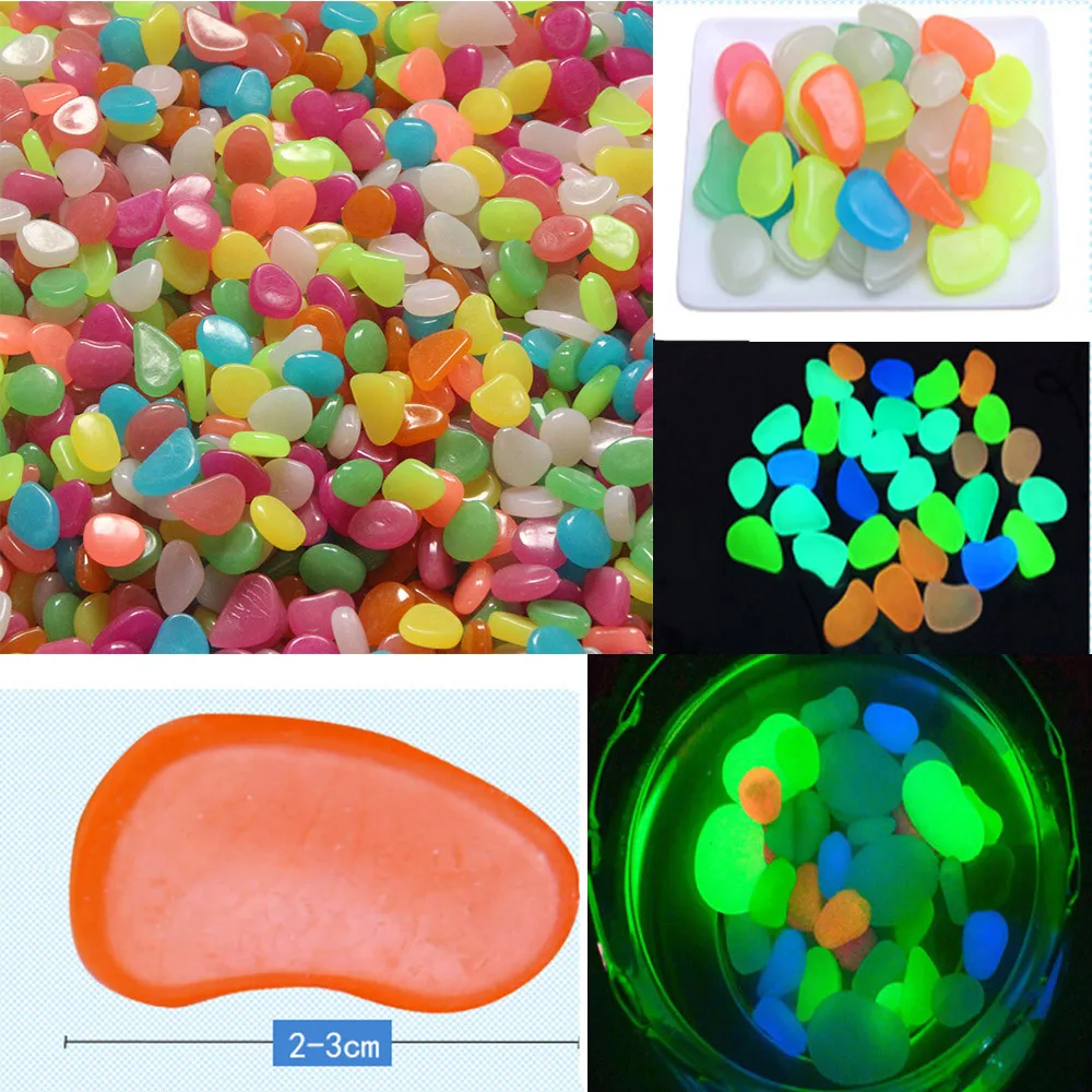 

50 Glow In Dark Pebbles Stone Home Garden Walkway Aquarium Fish Tank Valentine Glow In The Dark Garden Pebbles Stones Rocks