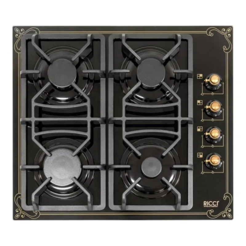 Газовая варочная панель RICCI RGN 650BL|Встраиваемые варочные панели| |