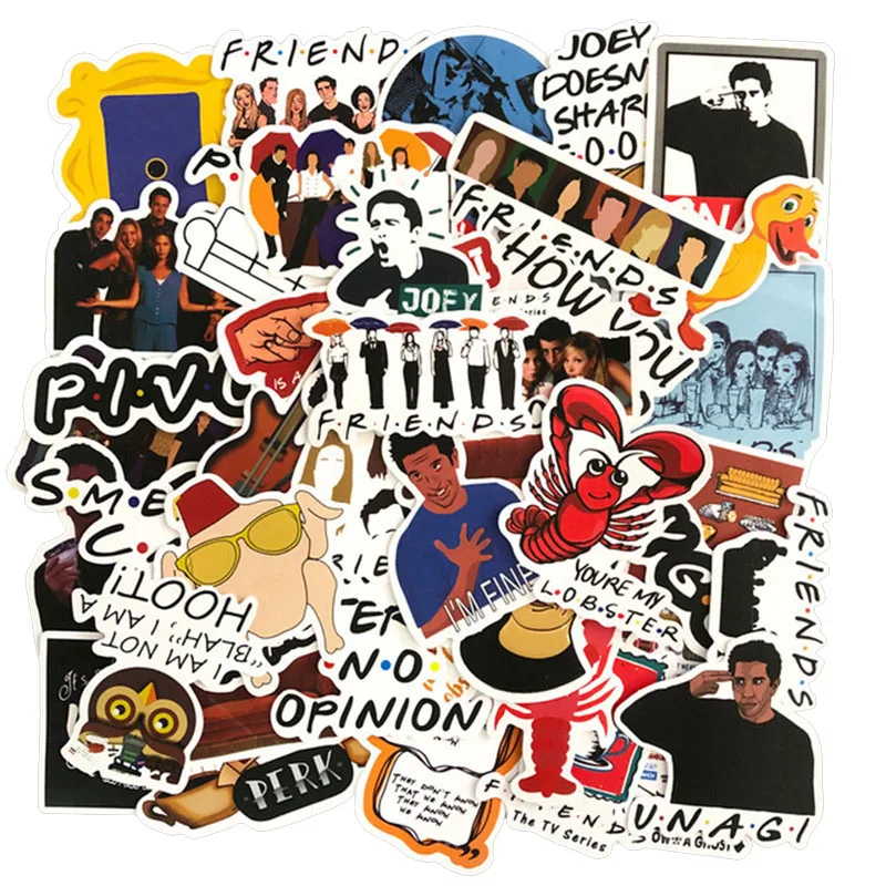 

50 PCS Pack friends Sticker TV Series Show Gifts For Suitcase DIY Laptop Guitar Skateboard Phone Waterproof Stickers