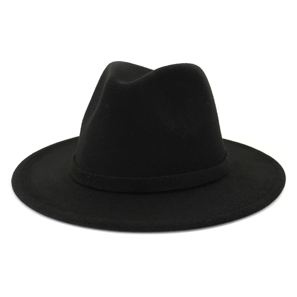 QBHAT унисекс мужская женская Белая Шляпа Fedora одноцветная с плоским краем шерсть