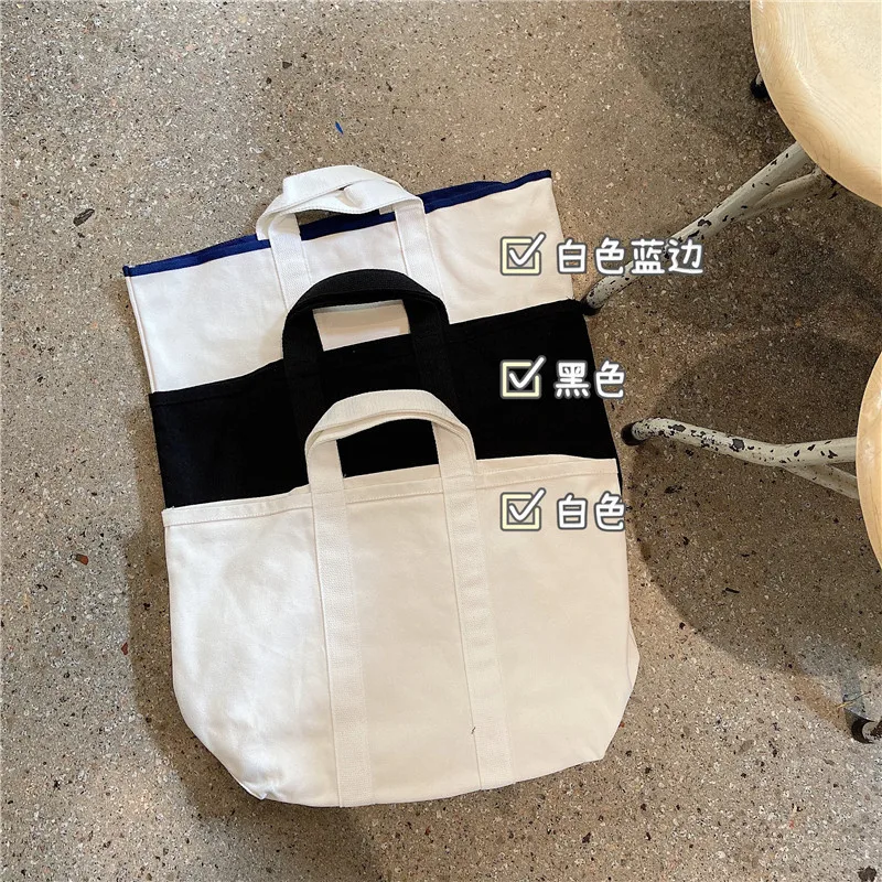 

Simple Design Women Canvas Shoulder Bags Large Capacity Ladies Reusable Shopping Bag Solid Color Female Small Tote Handbags
