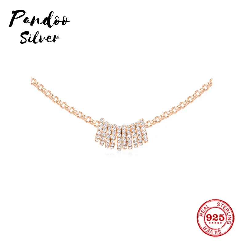 

Модное очаровательное Стерлинговое Серебро копия 1:1 копия, розовое серебро пирсинг ожерелье с мини-кольцом для женщин 2021 ювелирное изделие ...