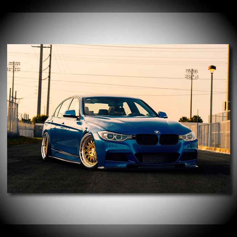 

Supercar Posters B M W blue cars frontal view Wall Art Picture and Prints Modern Canvas Paintings for Living Room Decor