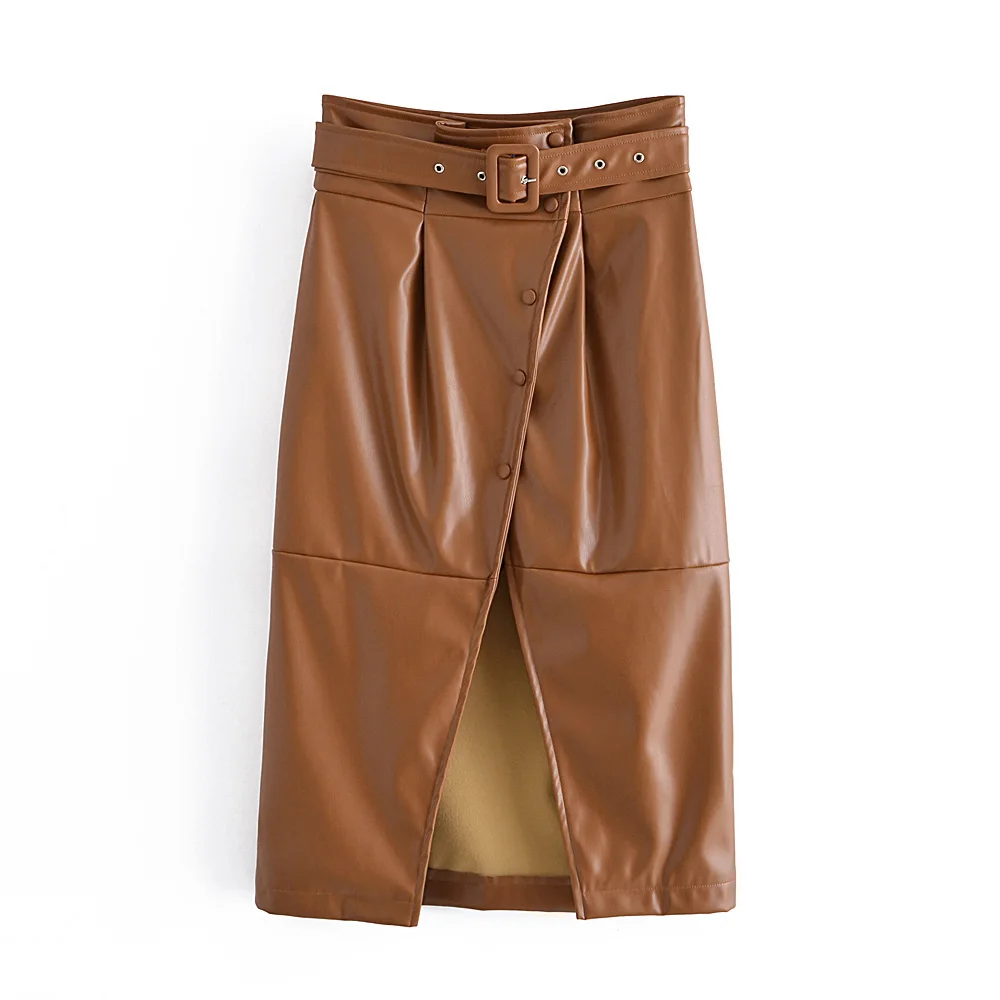 

JC·KILIG 2021 New Belt belt Leather Skirt W66347G