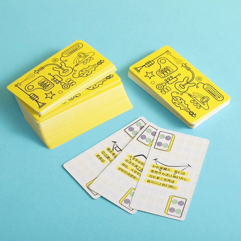 Забавные Стиль маджонг КАРТЫ Настольная игра общежития Спальня Портативный