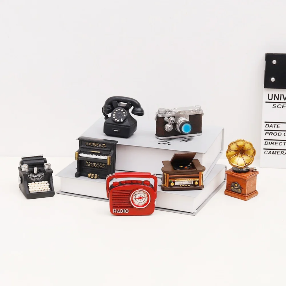 Винтажное радио пианино камера в форме телефона модель из смолы Античная