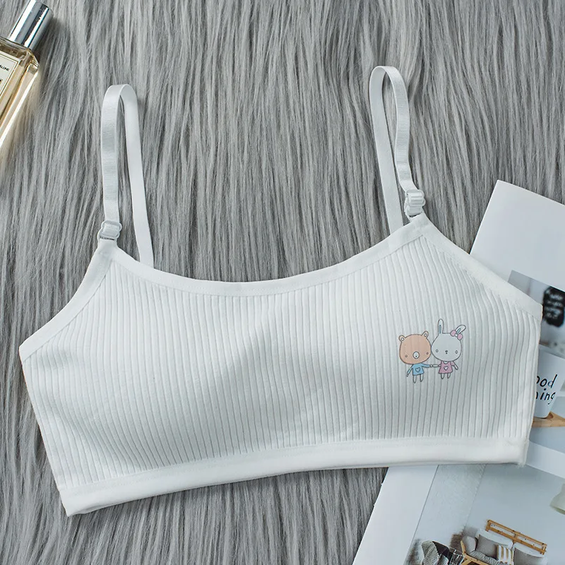 Бюстгальтер для девочек дышащее нижнее белье детей подростков однотонный жилет