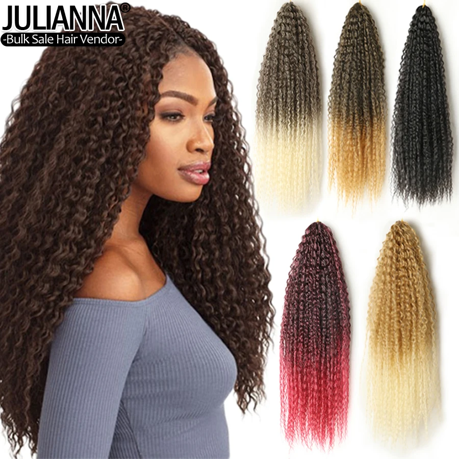 

Bohemia Crochet Hair Extensions Goddess Synthetic Braiding hair no weft Curly Colored Long Soft Hair Extensions Natural Wave