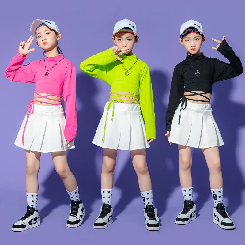Кроп-топ для девочек юбка в стиле хип-хоп футболка джоггеры брюки комплекты