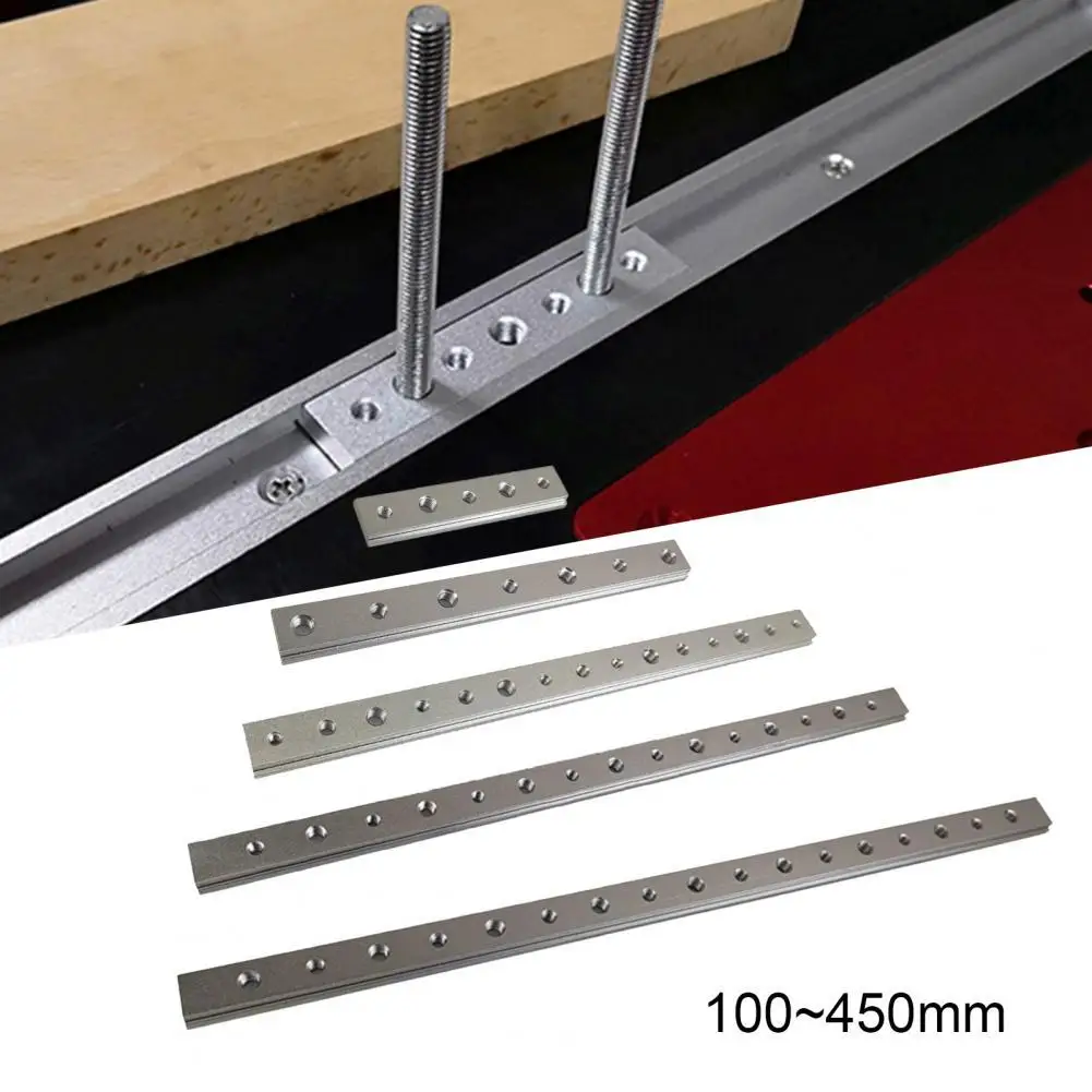 

Торцовочная дорожка с анодной обработкой, гладкая скользящая Торцовочная дорожка из алюминиевого сплава, Т-образный винт, зажим для настольной пилы, верстак, калибровочный стержень