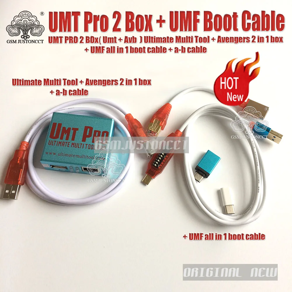 

2022 Оригинальный Новый umt Pro 2 Box ( Umt + Avb ) 2 в 1 Ultimate Мультитул + Мстители 2 в 1 коробка + Все в 1 кабель загрузки + кабель a-b
