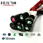 Водонепроницаемая лампа FILN 12 В светодиодный автомобильный лодочный Предупреждение ющий сигнал на приборной панели светильник s инструмент пилотный светильник 10 мм