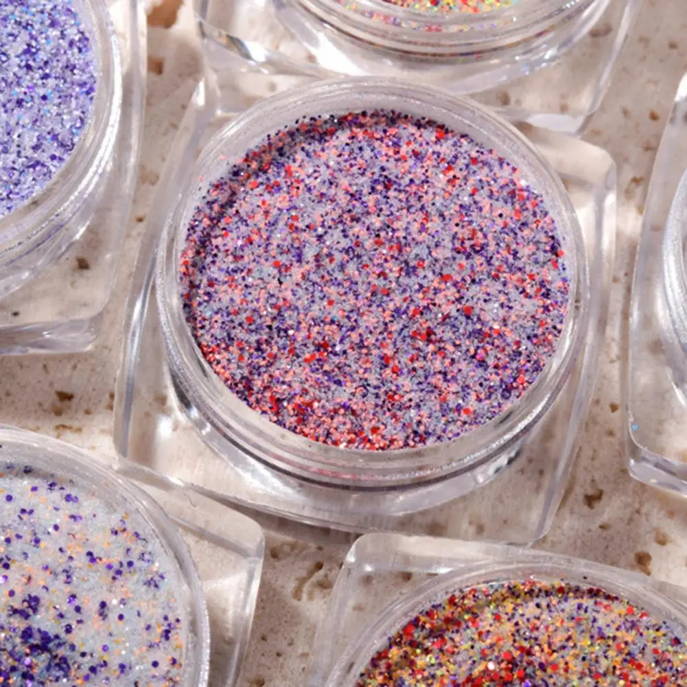 5g порошок для дизайна ногтей с зернистым эффектом не плавающий Красочный