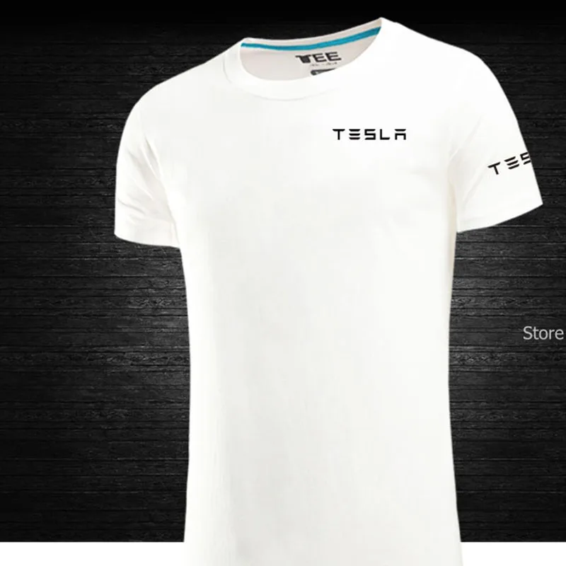 

2021 T-shirt di Colore Solido degli uomini O-Collo Manica Corta tesla t-Shirt da uomo casual t-shirt di Estate S ~ XXL size