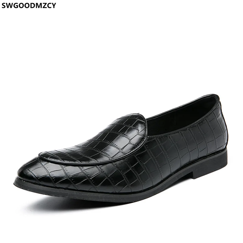 

Italian Slip on Shoes Men Elegant Leather Shoes for Men Office 2023 Black Loafers Men Fashion Dress Shoes Buty Męskie Eleganckie