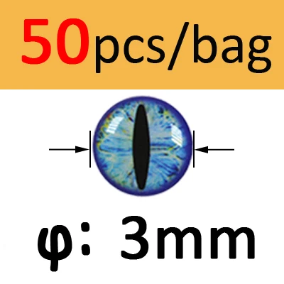 Blue 3mm 50pcs Bimoo 50 шт. 3D 4D голографические рыболовные глаза для приманки рыбные глаза для завязывания мух изготовления приманки ремесло рыбы Череп Живые Глаза Размер 3 мм-12 мм - Цвет: Blue 3mm 50pcs