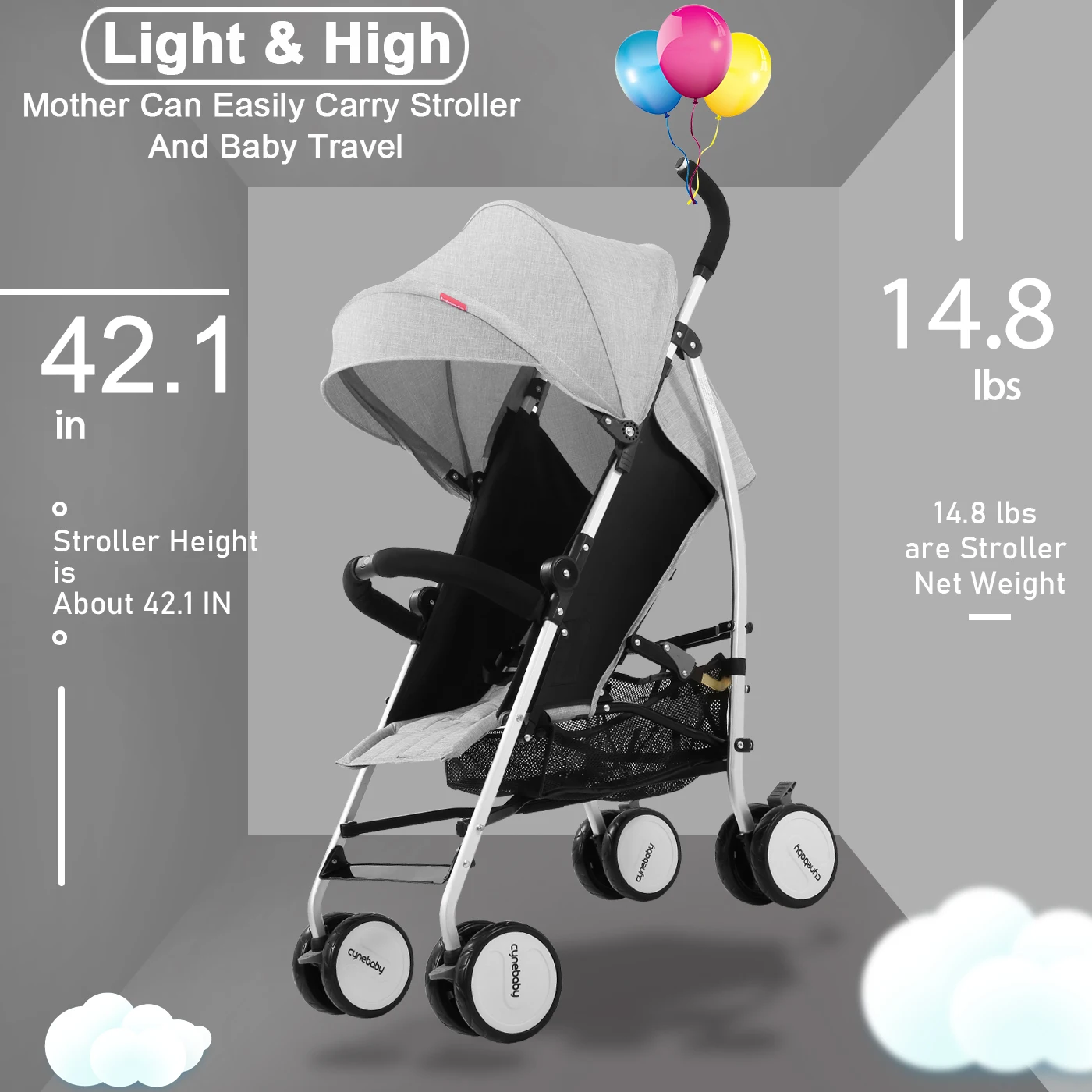 Multifunctional, Lightweight and Compact Travel Folding Stroller, High Landscape Stroller, Newborn Stroller enlarge