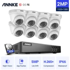 Комплект видеонаблюдения ANNKE, камера видеонаблюдения, 16 каналов, H.265 + DVR, водонепроницаемая, белая, 2 МП, 8 шт.