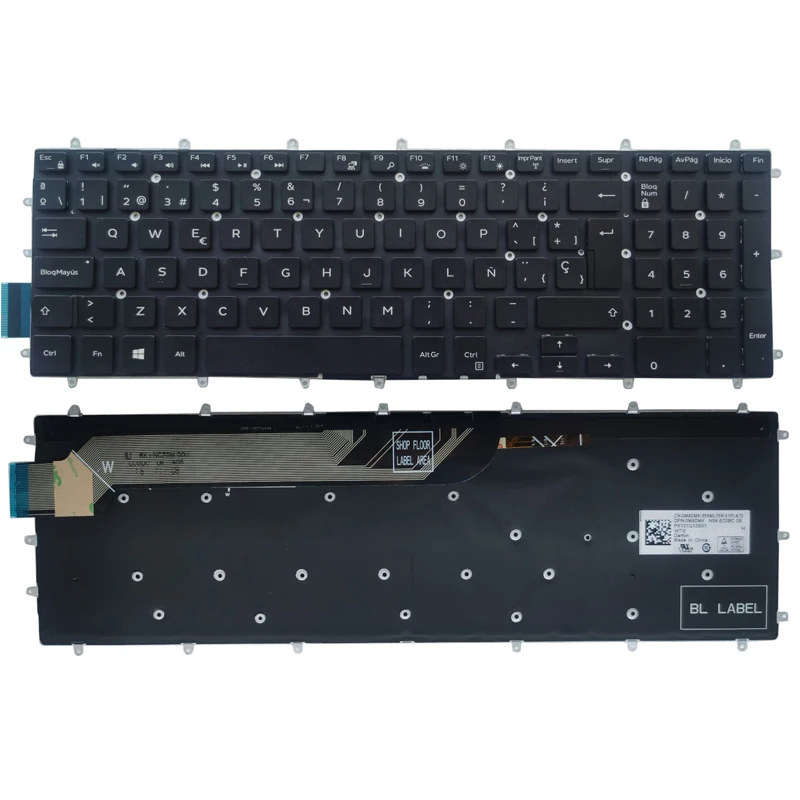 

Клавиатура с испанской раскладкой для ноутбука Dell Inspiron 15 5570 5575 5770 5775 7566 7577 7587 7570 7580 SP с подсветкой