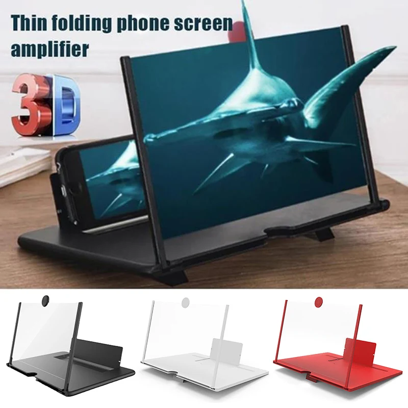 

1PC 10/12 Inch 3D Mobile Phone Screen Video Amplifier HD Magnifying Glass Suitable For Smartphone Screen Stand