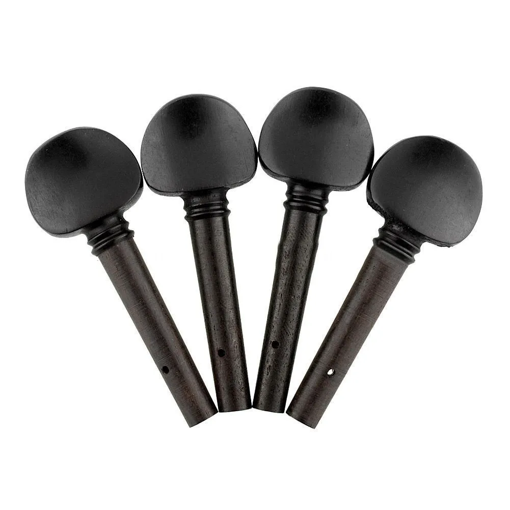 

4 Pcs Ebony Violin Tuning Nails For 4/4 3/4 1/2 1/4 1/8 Violin Pegs Peg Knobs Violin Tuning Nail Tail Pin Set Replacement Parts