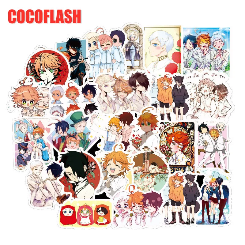 10/50Pcs/set Cartoon Anime The Promise Neverland Stickers For Guitar DIY TOY Car Skateboard Snowboard Laptop Luggage