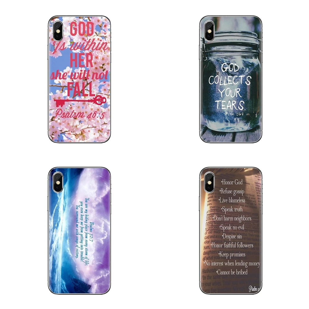 Корпус Psalms-это книга цитаты из Библии для huawei Honor 7X V10 6C V9 6A Play 9 mate 10 Pro Y7 Y5 P8 P10 Lite Plus